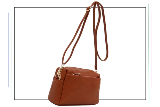 An image of a brown crossbody bag