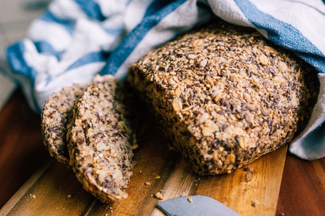 An image of bread made with nuts and seeds