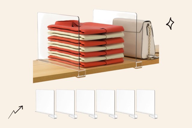 An image of clear shelf dividers